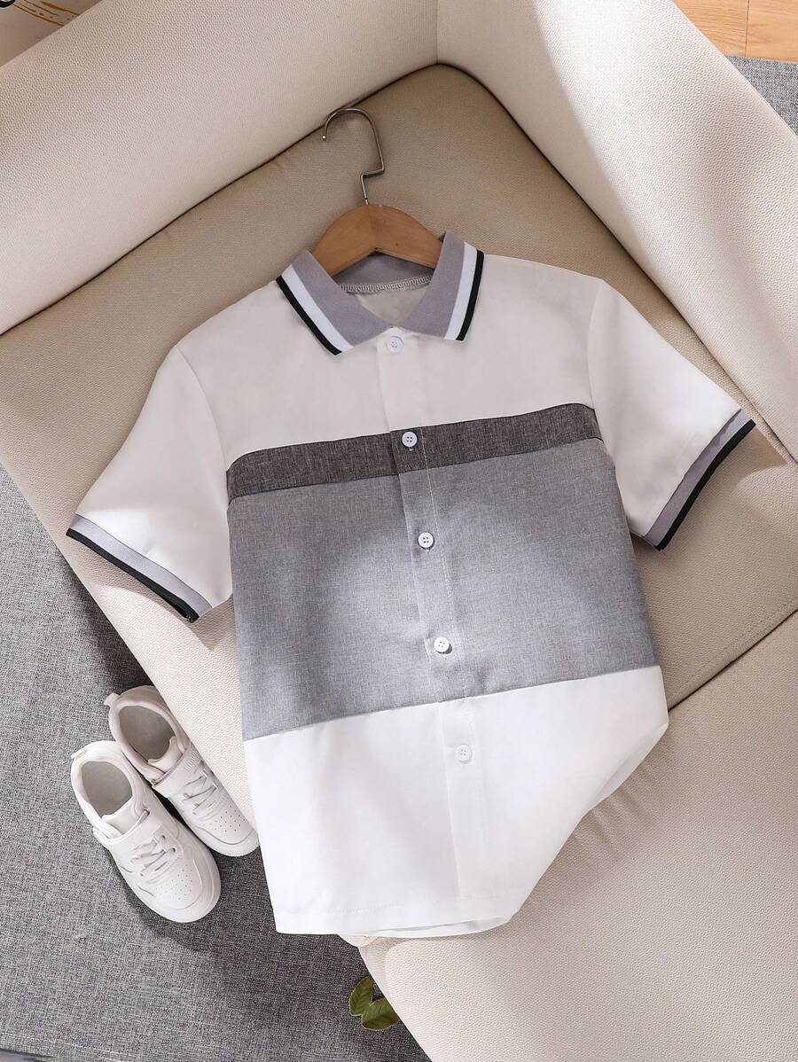 Manfinity Homme Áo sơ mi màu khối ngắn tay dáng rộng giản dị cho nam giới cho mùa hè - Nhiều màu - Xem 1