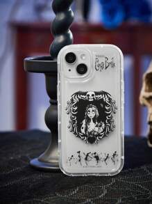 Corpse Bride | ROMWE Cartoon Character And Skull Printed White Phone Case