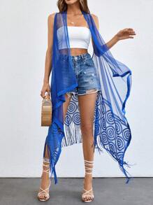 RueChic MULTIPACK Laced Detailed Summer Kimono - Blue and White - View 8