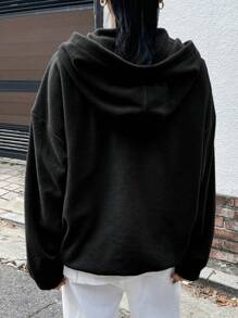 DAZY Ladies' Simple Printed Hoodie Sweatshirt
