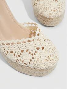 Styleloop Woman Shoes Braided Design Espadrille Ankle Strap Shoes For Summer Vacation Shoes Summer Sale  Boho Feels Vintage Frenchy Shoes Halloween Christmas Fall - Apricot - View 5