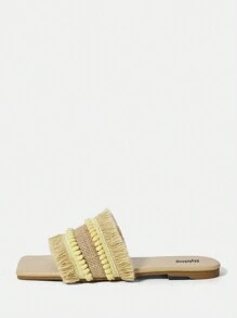 Styleloop Fashionable Woven Women's Summer Sandals - Apricot - View 4