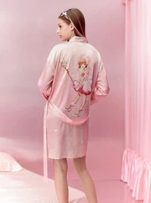 CARDCAPTOR SAKURA | SHEIN Women's Cute Cartoon Figure Printed Comfortable Robe