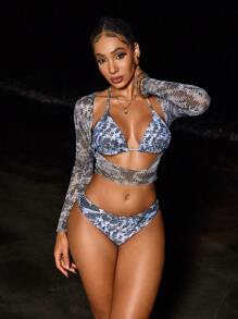 Swim EVENT Women's Swimwear Set, Random Printed, 3pcs/Set Summer