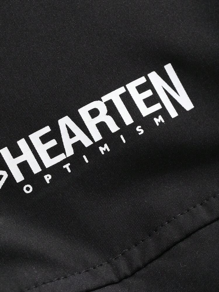 FRIFUL Áo khoác trùm đầu in chữ màu khối rộng rãi ấm áp thường ngày cho nữ mùa đông - màu xanh lá - Xem 11