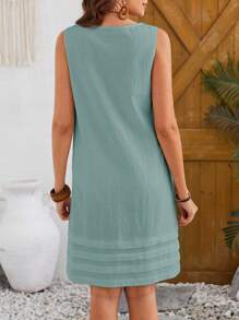 EMERY ROSE Women's Summer Solid Color Sleeveless Casual Tank Dress