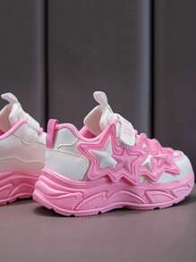 Zapatillas deportivas planas con cierre de gancho y bucle, cómodas, ligeras y a la moda para niñas pequeñas y bebés - Rosa - Ver 6