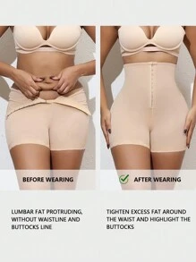 1pc Lady's Mesh Shaping Panties, Flat Angle Design - Apricot - View 8