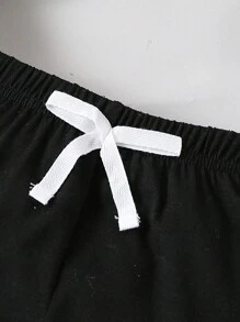 SHEIN Playful Pals Conjunto de ropa casual sencilla con bloqueo de color y manga corta para niño pequeño, primavera/verano - Multicolor - Ver 6