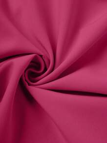 Franclia Solid High Waist Belted Flare Skirt For Holiday - Hot Pink - View 8