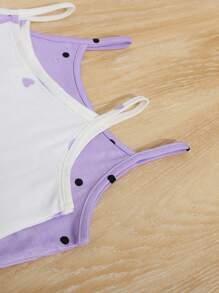 SHEIN 4pcs Young Girl Cute Rabbit Pattern Knitted Set - Tank Top, Shorts, And Pajamas For Summer