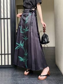 EastFlair Váy xếp li in hình cây cho ngày lễ - màu đen - Xem 6