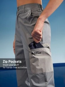 In My Nature Flap Pocket Side Cargo Pants - Grey - View 8