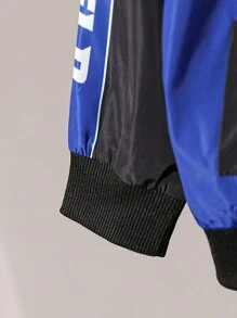 Áo khoác dài tay cổ tròn có in chữ thời trang đường phố cho bé trai, mùa Thu/Đông - Nhiều màu - Xem 3