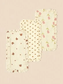 3pcs Baby Bib & Burp Cloth, Soft And Versatile - Multicolor - View 3