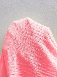 SHEIN LUNE 泡泡袖荷葉邊連衣裙 Plus款 - 淺粉色 - 查看 8