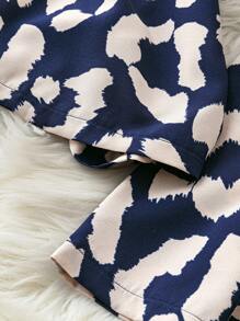 SHEIN LUNE 女士簡約印花露肩連身褲 - 彩色 - 查看 4