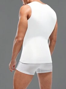 Men Solid Sleeveless Shapewear TopsShapewear Tops