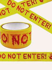1 件万圣节恐怖警告胶带装饰，黄色危险区域隔离胶带，节日装饰胶带，适用于派对背景、DIY 室内/室外鬼魂装饰和危险区域秋季、圣诞节 - 彩色 - 查看 8