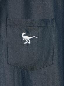 青少年男孩短袖襯衫和短褲套裝，夏季休閒 - 彩色 - 查看 4