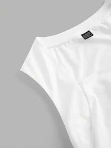 SHEIN EZwear 2 chiếc áo thun nữ đơn giản thường ngày có đệm ngực Xuân/Hè Áo ba lỗ cơ bản - trắng - Xem 5