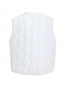 FRIFUL Damen Große Größen Gepolsterter Mantel, Einfarbig, Locker Geschnitten, Warme Jacke - Beige - Übersicht 10