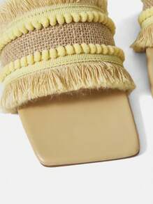 Styleloop Fashionable Woven Women's Summer Sandals - Apricot - View 2