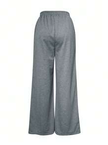 SHEIN Slayr Contrast Side Seam Wide Leg Sweatpants - Grey - View 2