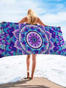 Extra Large Beach Towel - Ultra-Soft Microfiber, Quick-Dry & Sand-Free, Perfect For Travel, Yoga, Camping & Pool Parties - Blue - View 1