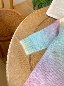 SHEIN 寶寶女孩可愛彩色漸變長外套短褲背心3件套裝，秋冬休閒裝