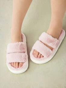 Cuccoo Women Shoes Two Part Preppy Indoor Comfortable Pink Fluffy Warm Slippers Vacation Shoes Summer - Pink - View 2