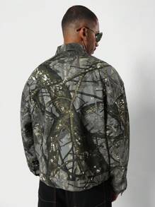 SUMWON Outdoor Hunting Trucker Jacket Wilderness Explorer Tactical Style Camo Print Cotton Duck Canvas Autumn Winter Workwear