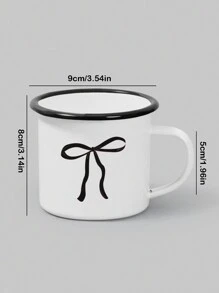 ROMWE Kawaii Cute Bowknot Black-Rimmed Cup - Black - View 5
