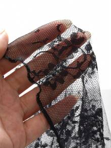 DAZY Women's Simple Daily Wear See-Through Lace Top Going Out Tops Sheer Long Sleeve Women Tops,Fall Women Clothes Valentine's Day - Black - View 10