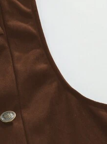 Manfinity AFTRDRK Men's Lapel Double Breasted Sleeveless Vintage Chain Casual Suit Vest