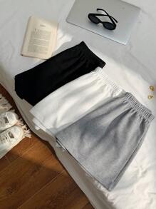 Comfortcana Conjunto de shorts cómodos de punto multicolor para mujer - Multicolor - Ver 3
