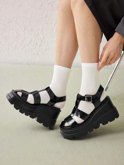 HighSole Woman Shoes Wedge Heel And Thick Sole Closed-Toe Sandals For Spring And Summer Vacation Shoes Summer Halloween Spring Shoes Spring Break Easter