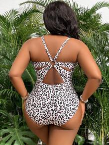 SHEIN Slayr CURVE 2025 新年派对动物印花加大码连体泳衣夏季 - 彩色 - 查看 2