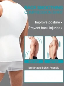 Men Solid Sleeveless Shapewear TopsShapewear Tops