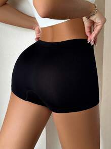 Women's Seamless Knitted Fabric Boyshorts Multicolor Plain Casual Underwear With Slight Stretch Comfort