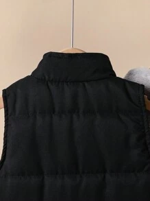 SHEIN 3 件套女童时尚加垫背心，带连帽羊毛运动衫和纯色裤子，适合户外运动、度假和上学，冬季 - 灰色 - 查看 7