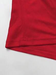 INAWLY 字母图案葡萄牙国旗撞色绑带吊带背心 图案 T 恤 女式上衣