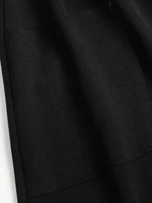 SHEIN LUNE Falda De Talle Alto De Talla Grande Con Bolsillos - Negro - Ver 4