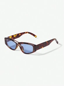 SHEIN SXY 1 pieza Gafas de moda con montura completa, estilo callejero y sexy, adecuadas para conciertos/festivales, fiestas, discotecas, vacaciones - Azul Marino - Ver 1