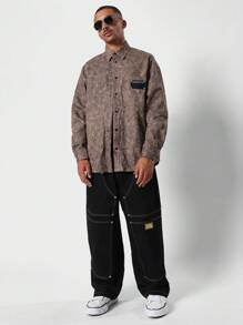 SUMWON Oversized Fit Twill Shirt With Patch Pocket