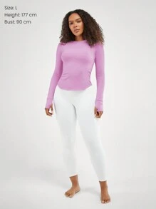 GLOWMODE FeatherFit™腰部修身彎頂低衝擊瑜伽日常夏季緊身衣 - Dark Blue - 查看 10