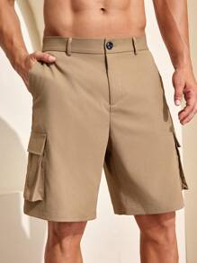 Manfinity Homme Heren effen kleur eenvoudige dagelijkse zakshorts