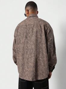 SUMWON Oversized Fit Twill Shirt With Patch Pocket
