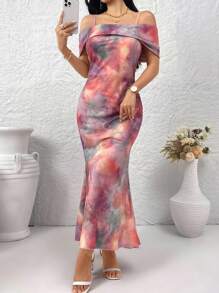 Modelyn Women's Elegant Random Printed Dress Long Evening Dresses - Multicolor - View 7