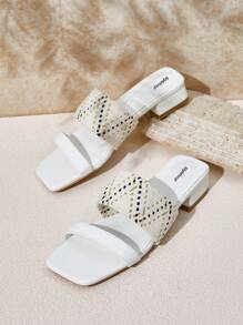 Styleloop Women's Versatile Fashionable Sandals, Graduation Heel, Prom Heels For Summer Vacation Shoes Summer - White - View 1